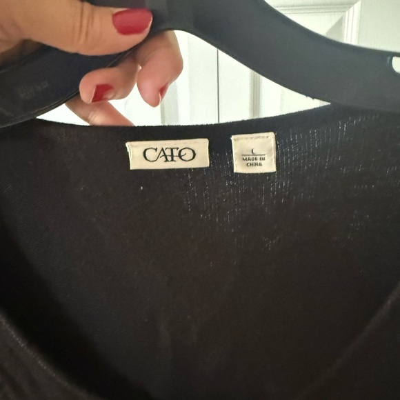 Cato Black Fitted Buttoned Blouse - Picture 3 of 4